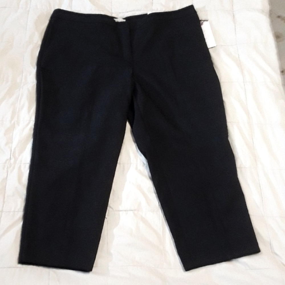 Lila Rose Black on Black Patterned Ankle Pants
